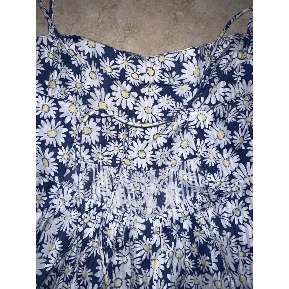 Free People Daisy Print Peplum Cami Top | Blue Floral | Size L